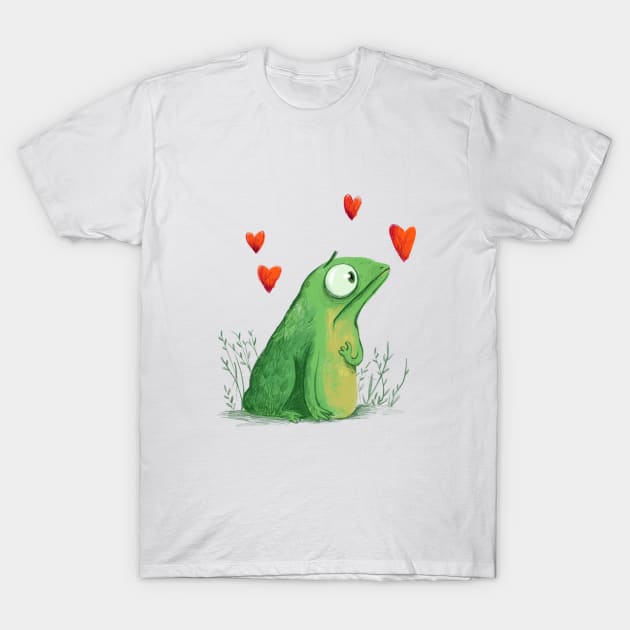 Frog in Love T-Shirt by Ramonelli